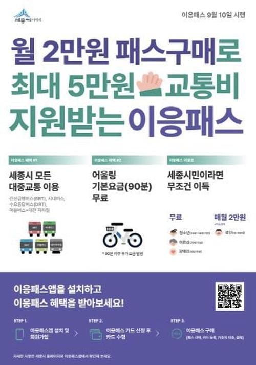 세종시, 8.8일부터 신개념 교통카드 '이응패스' 발급 신청