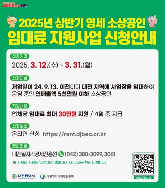 '예산 두 배 증액…소상공인 임대료 지원 확대' post image